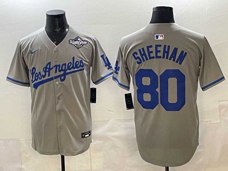 Men 2025 Los Angeles Dodgers #80 Sheehan Grey Game Nike MLB Jersey style 003